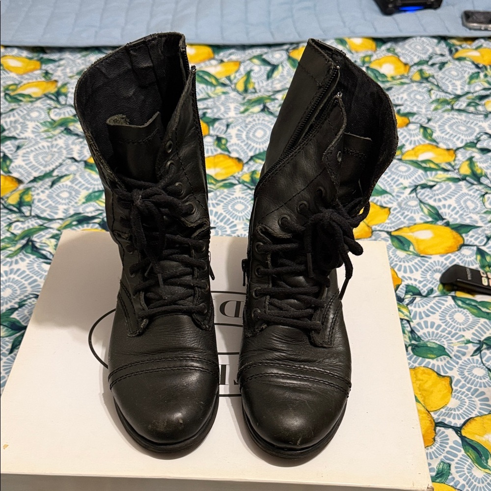 Steve Madden Black Combat Boots
